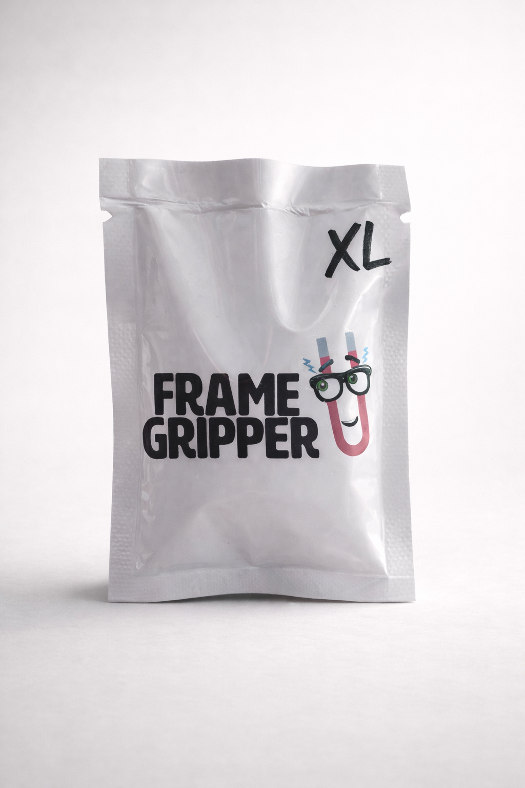 a white bag with a cartoon face on it