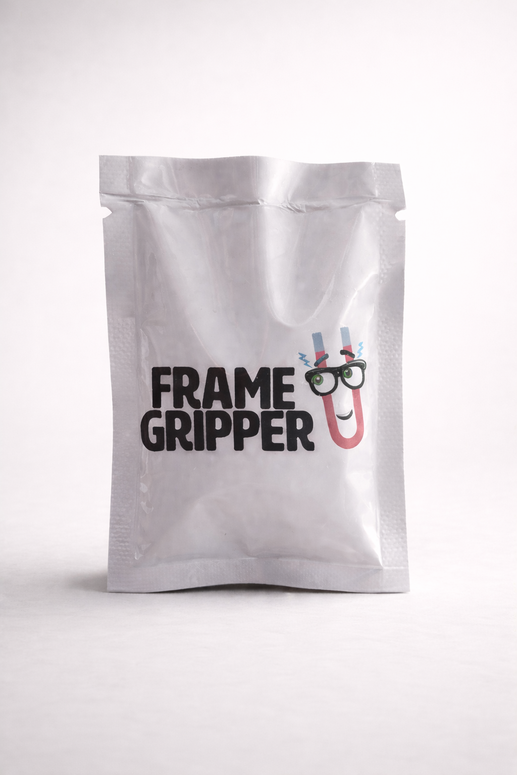 a white bag with a cartoon face on it